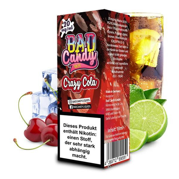 BAD CANDY Crazy Cola Nikotinsalz Liquid 10 ml 20mg Nikotinmenge