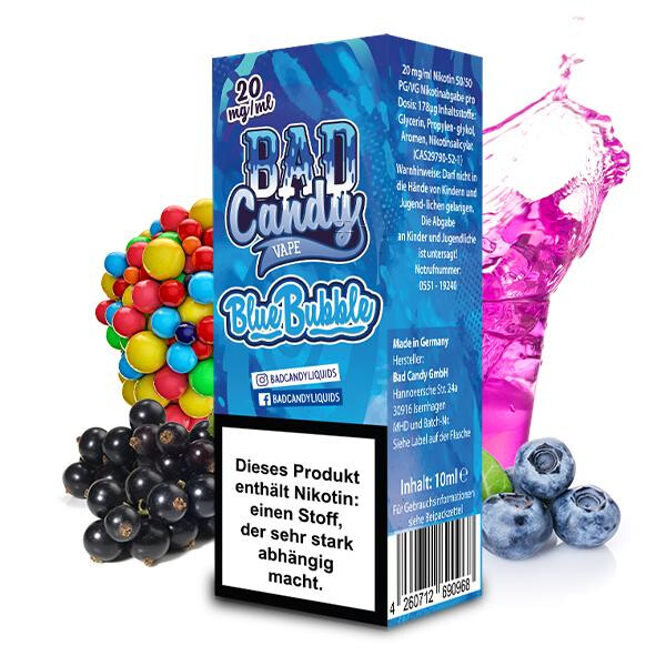 BAD CANDY Blue Bubble Nikotinsalz Liquid 10 ml 20mg Nikotinmenge