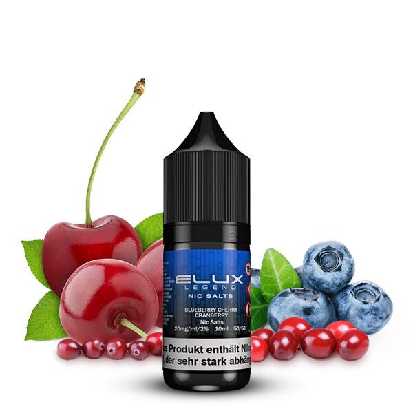 ELUX Blueberry Cherry Cranberry Nikotinsalz Liquid 10 ml 10mg Nikotinmenge