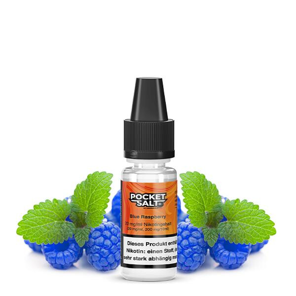 POCKET SALT Blue Raspberry Nikotinsalz Liquid 10 ml 20mg Nikotinmenge