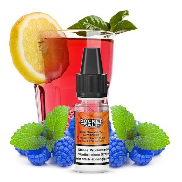 POCKET SALT Blue Raspberry Lemonade Nikotinsalz Liquid 10 ml 20mg Nikotinmenge