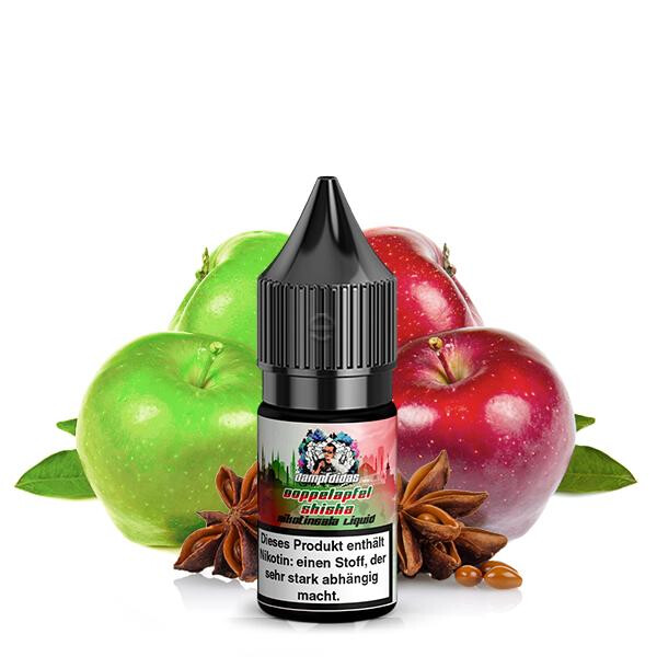 DAMPFDIDAS Doppelapfel Shisha Nikotinsalz Liquid 10 ml 10mg Nikotinmenge