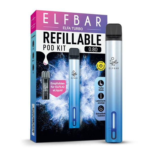 Elfbar Elfa Turbo Refillable Pod Kit aurora-cyan Farbe