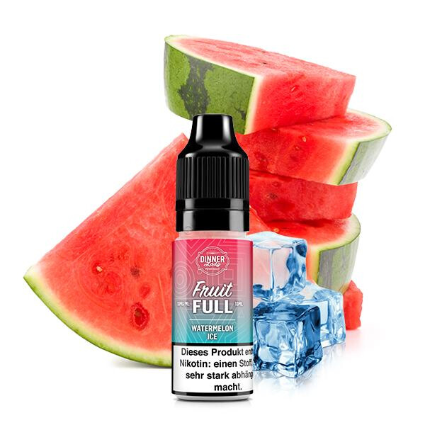 DINNER LADY FRUIT FULL Watermelon Ice Nikotinsalz Liquid 10 ml 20mg Nikotinmenge