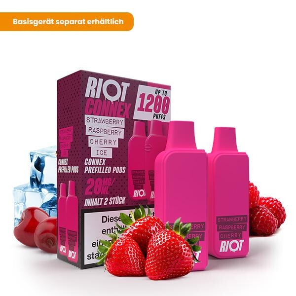 2x RIOT SQUAD Connex Pod - Strawberry Raspberry Cherry Ice 20mg Nikotinmenge