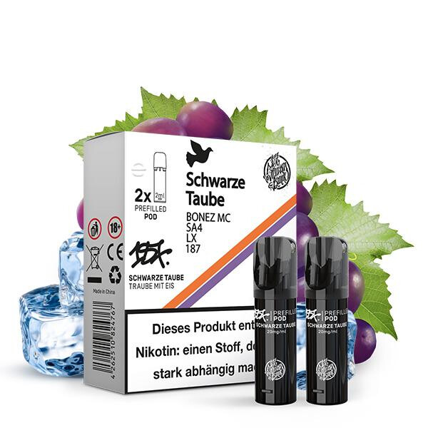 2x 187 Strassenbande 187 POD Prefilled Pod - Schwarze Taube 20mg Nikotinmenge