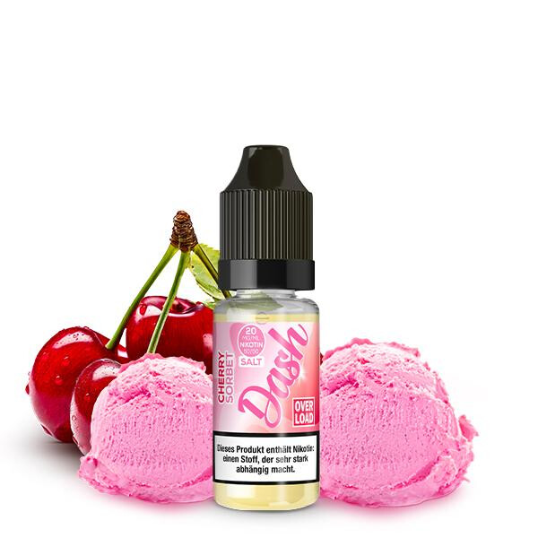 DASH LIQUIDS OVERLOAD Cherry Sorbet Nikotinsalz Liquid 10ml 10mg Nikotinmenge