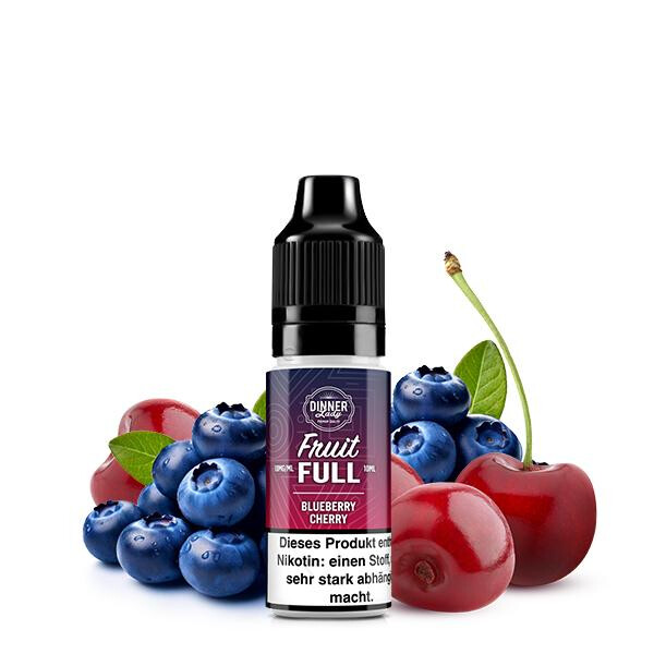 DINNER LADY FRUIT FULL Blueberry Cherry Nikotinsalz Liquid 10 ml 20mg