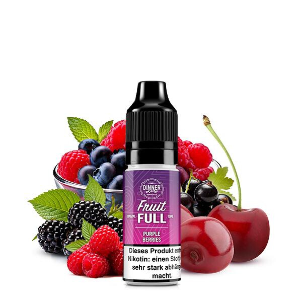DINNER LADY FRUIT FULL Purple Berries Nikotinsalz Liquid 10 ml 20mg Nikotinmenge