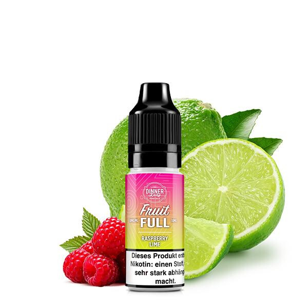 DINNER LADY FRUIT FULL Raspberry Lime Nikotinsalz Liquid 10 ml 20mg Nikotinmenge